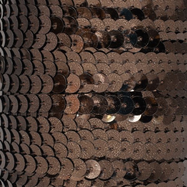 SEQUIN RIBBON WITH THREAD - MODEL 01 FLAT - METALLIC - CIRCLE 6mm - BROWN (DARK) 10 - ROLL 80yards(73m)