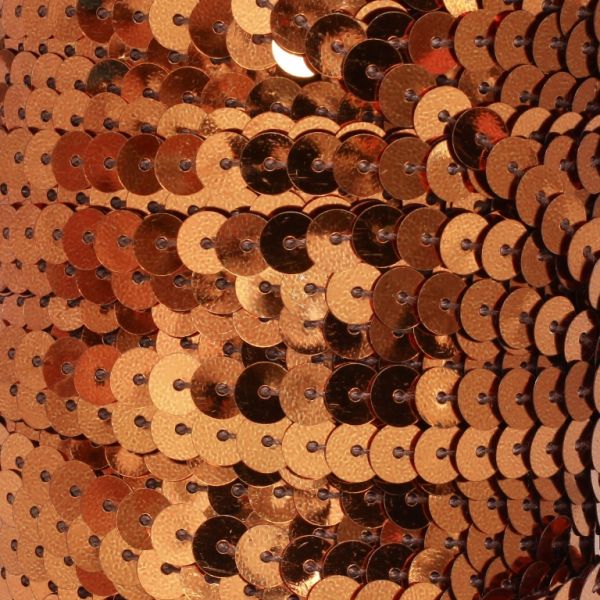 SEQUIN RIBBON WITH THREAD - MODEL 01 FLAT - METALLIC - CIRCLE 6mm - ORANGE (DARK) 08 - 10meters