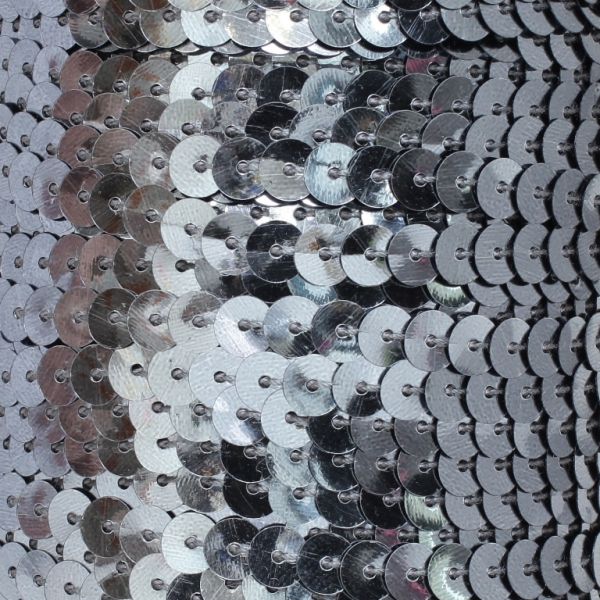 SEQUIN RIBBON WITH THREAD - MODEL 01 FLAT - METALLIC - CIRCLE 6mm - GRAY (DARK) 02 - ROLL 80yards(73m)