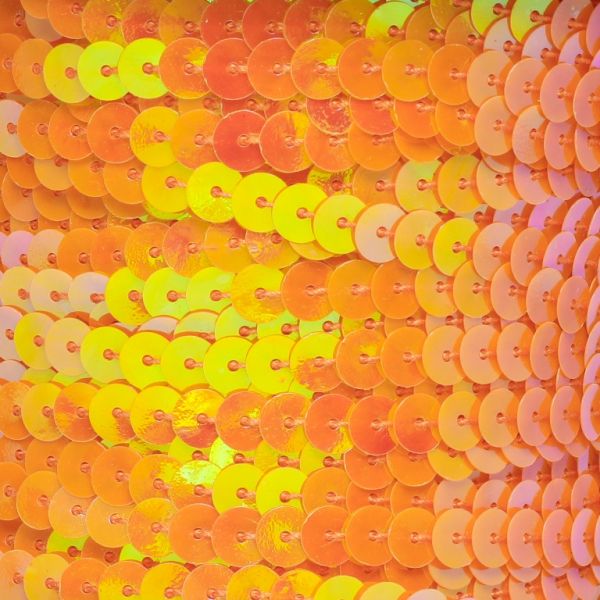 SEQUIN RIBBON WITH THREAD - MODEL 01 FLAT - SOLID АВ - CIRCLE 6mm - ORANGE (LIGHT) 24 - ROLL 80yards(73m)