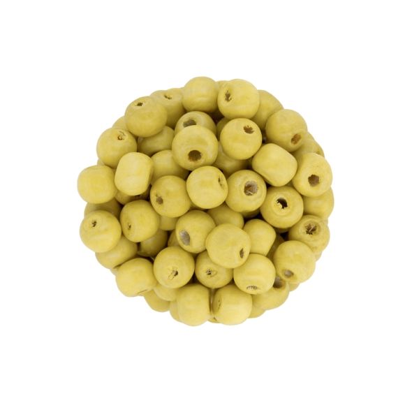 WOODEN BEADS - BALL SHAPED - 7x8mm YELLOW (LIGHT) (MATTE) А08 - 50g (265pcs.) Hole-3.0mm