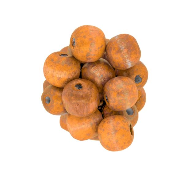 WOODEN BEADS - BALL SHAPED - 14x16mm ORANGE (LIGHT) (MATTE) А10 - PACKAGE 500g (380pcs.) Hole-5.0mm