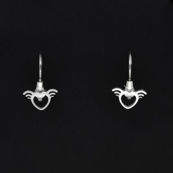 JEWELRY - EARRINGS - ENGLISH FASTENING - STAINLESS STEEL - HEART Е266 - 1.1x1.7cm NICKEL - PACKAGE 12 pairs