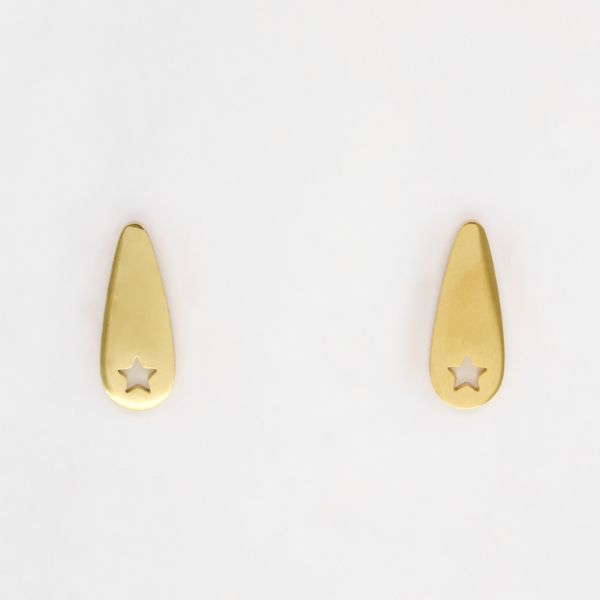 БИЖУТЕРИЯ - ОБЕЦИ - ВИНТ - СТОМАНА - КАПКА Е274 - 0.7х1.8см ЗЛАТИСТО - 1 чифт