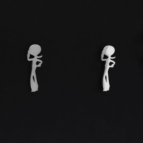 JEWELRY - EARRINGS - SCREW - STAINLESS STEEL - GIRL Е264 - 0.6x1.8cm NICKEL - PACKAGE 12 pairs