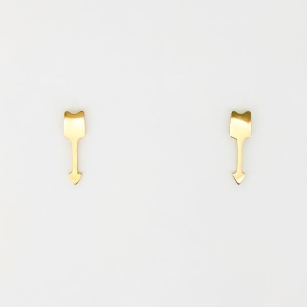 JEWELRY - EARRINGS - SCREW - STAINLESS STEEL - ARROW Е276 - 0.5x1.8cm GOLD - PACKAGE 12 pairs