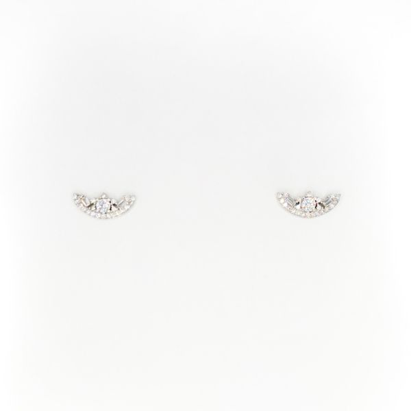 БИЖУТЕРИЯ - ОБЕЦИ - ВИНТ - ЦИРКОН - Е290 - 1.4х0.5см НИКЕЛ - 1 чифт