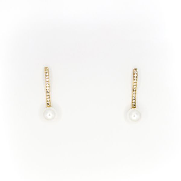 БИЖУТЕРИЯ - ОБЕЦИ - ВИНТ - ЦИРКОН - Е296 - 0.6х2.6см ЗЛАТИСТО - 1 чифт