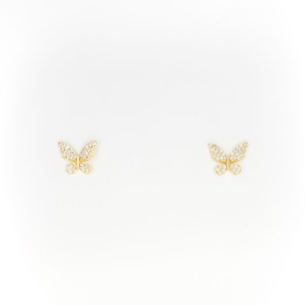 БИЖУТЕРИЯ - ОБЕЦИ - ВИНТ - ЦИРКОН - ПЕПЕРУДА Е291 - 1.2х1.2см ЗЛАТИСТО - 1 чифт