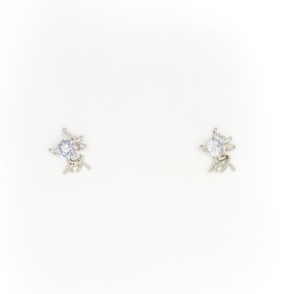 БИЖУТЕРИЯ - ОБЕЦИ - ВИНТ - ЦИРКОН - СЪРНИЧКА Е292 - 1.1х1.4см НИКЕЛ - 1 чифт