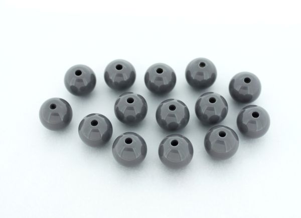 OPAQUE PLASTIC BEADS - BALL - 12mm GRAY (DARK) ВА23 - 50g Hole-2.5mm (54pcs.)
