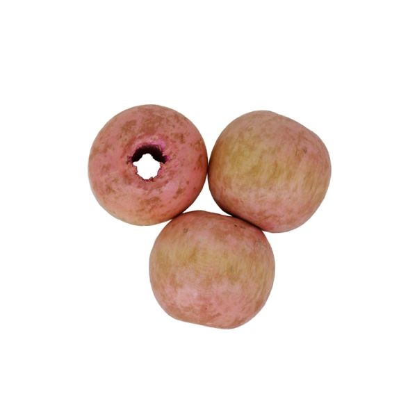 WOODEN BEADS - BALL SHAPED - 19x20mm PINK (LIGHT) А12 - SECOND-RATE - PACKAGE 500g (220pcs.) Hole-5.0mm