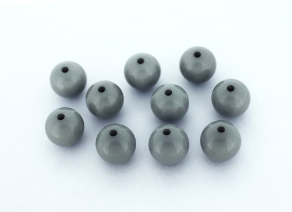 OPAQUE PLASTIC BEADS - BALL - 14mm GRAY С35 - PACKAGE 500g Hole-2.5mm (337pcs.)