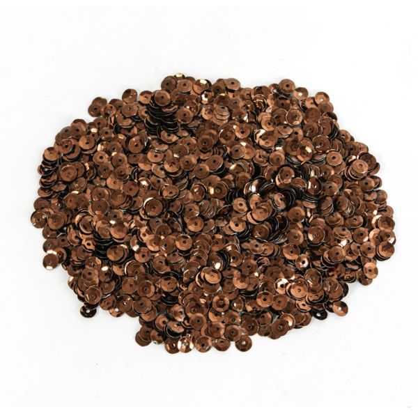 SEQUINS - CIRCLE 04 RELIEF - METALLIC - 5mm BROWN 059 - PACKAGE 250g Hole-1.0mm