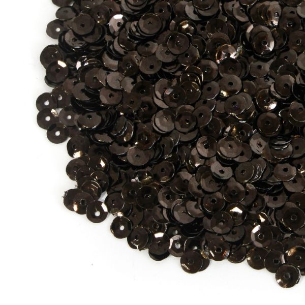 SEQUINS - CIRCLE 04 RELIEF - METALLIC - 5mm BROWN (DARK) 065 - 20g Hole-1.0mm