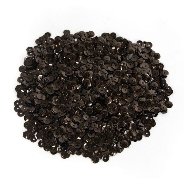 SEQUINS - CIRCLE 04 RELIEF - METALLIC - 5mm BROWN (DARK) 065 - PACKAGE 250g Hole-1.0mm