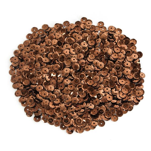 SEQUINS - CIRCLE 04 RELIEF - METALLIC - 7mm BROWN 059 - PACKAGE 250g Hole-1.0mm