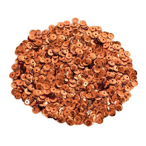 SEQUINS - CIRCLE 04 RELIEF - METALLIC - 7mm ORANGE 061 - PACKAGE 250g Hole-1.0mm
