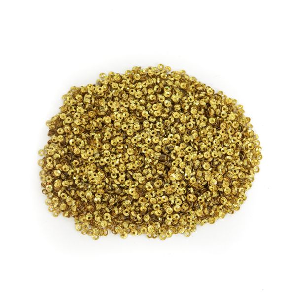 SEQUINS - CIRCLE 04 RELIEF - HOLOGRAPHIC - 3mm YELLOW 124 - PACKAGE 250g Hole-1.0mm