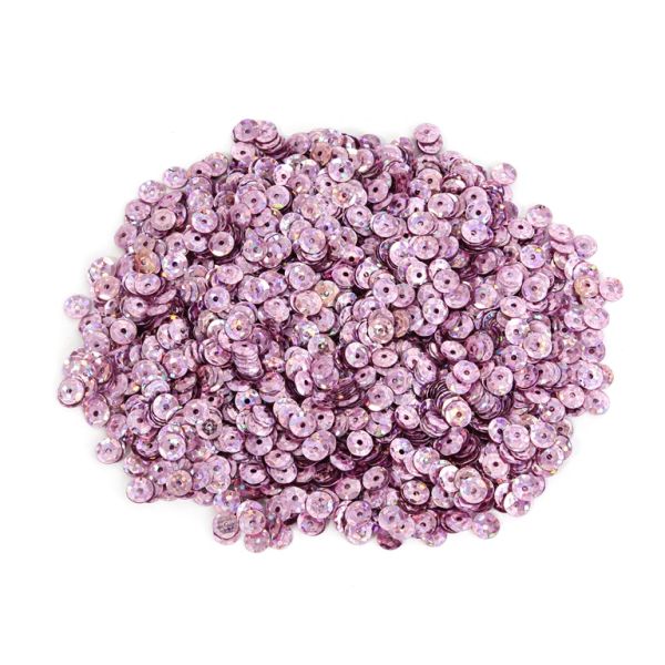 SEQUINS - CIRCLE 04 RELIEF - HOLOGRAPHIC - 5mm PINK 114 - PACKAGE 250g Hole-1.0mm