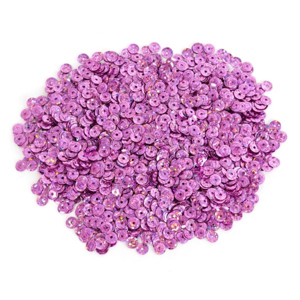 SEQUINS - CIRCLE 04 RELIEF - HOLOGRAPHIC - 5mm PINK (DARK) 116 - PACKAGE 250g Hole-1.0mm