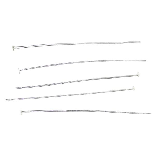 METAL ELEMENTS - T HEAD PINS - BRASS - 50x0.5mm NICKEL COLOR -  250g (2920pcs.)