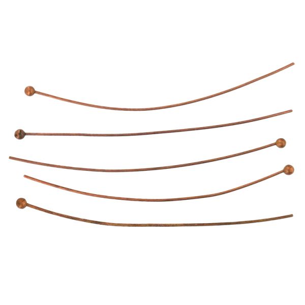 METAL ELEMENTS - BALL HEAD PINS - BRASS - 50x0.5mm ANTIQUE BRASS - 1000pcs.