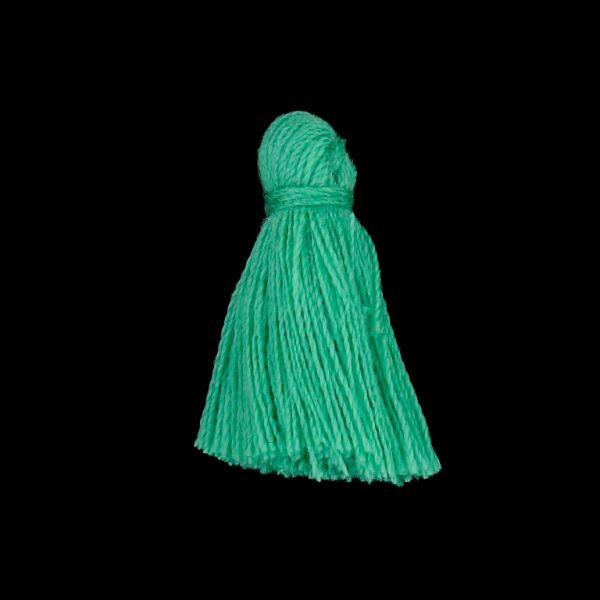 TEXTILE BEADS - TASSEL COTTON - 2.0cm GREEN (LIGHT) 200 - PACKAGE 100pcs.