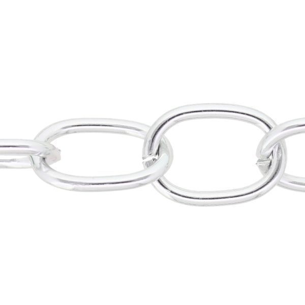 METAL CHAIN - ALUMINUM - CABLE - 2.5x16x22mm SILVER - PACKAGE 5meters