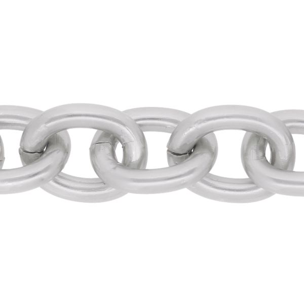 METAL CHAIN - ALUMINUM - CABLE - 5x19x23mm SILVER - PACKAGE 5meters