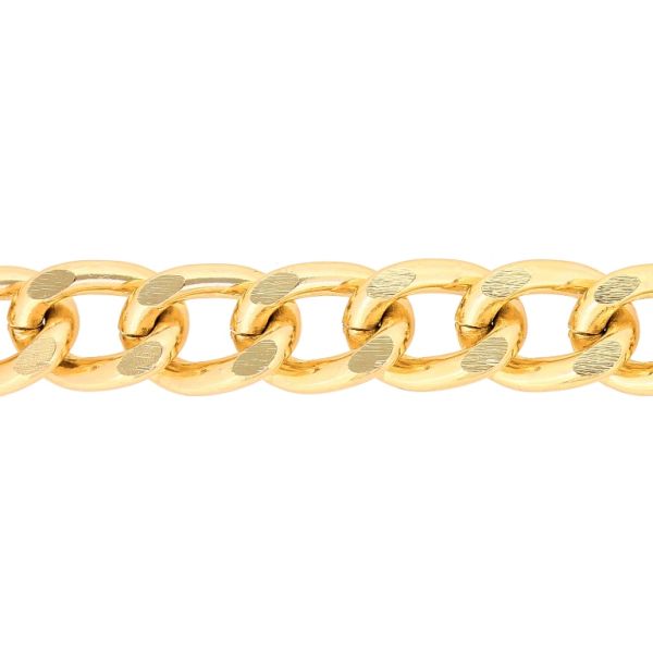 METAL CHAIN - ALUMINUM - CURB FLAT - 3x11x15mm GOLD (DARK) - 1meter