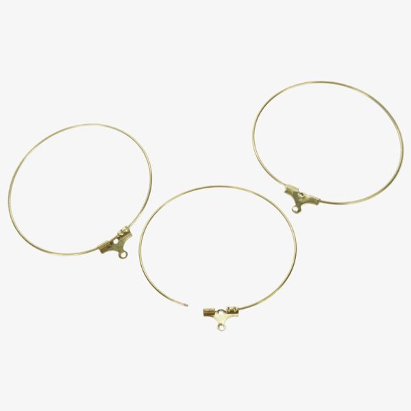 METAL ELEMENTS - CHANDELIER EARRINGS - BEADING HOOP FINDINGS - 40mm GOLD МАТTE - 10pcs.