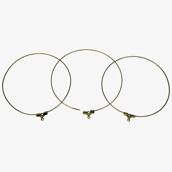 METAL ELEMENTS - CHANDELIER EARRINGS - BEADING HOOP FINDINGS - 60mm ANTIQUE BRONZE - PACKAGE 100pcs.