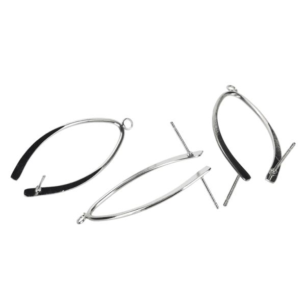 МЕТАЛНИ ЕЛЕМЕНТИ - ОСНОВИ ЗА ОБЕЦИ - ЕЛИПСА - 42х20.5х1.8мм НИКЕЛ - 10 бр.