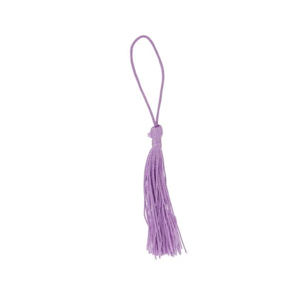 TEXTILE BEADS - TASSEL POLYESTER - 5cm PURPLE (LIGHT) 13 - PACKAGE 100pcs.
