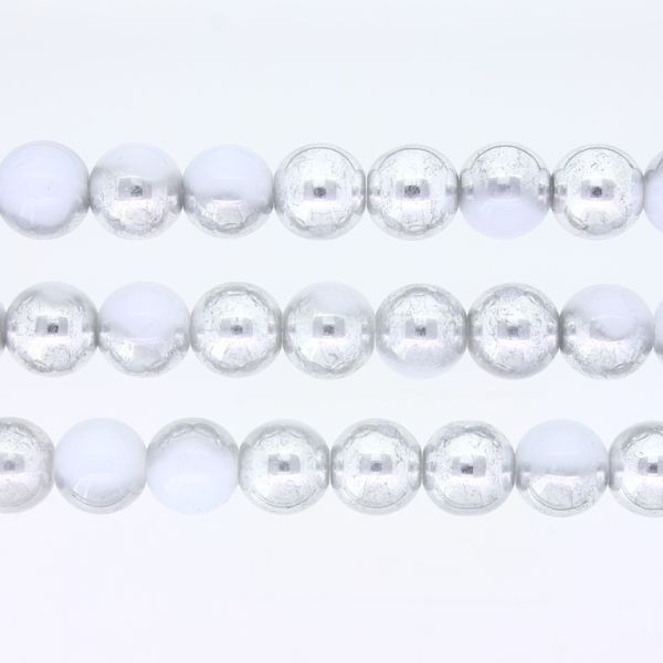 GLASS BEADS ON A STRING UV - BALL - SOLID - 10mm - GRAY (LIGHT) AND GRAY (DARK) (GLOSS) - PACKAGE (3х80 pcs.) Hole-1.3mm