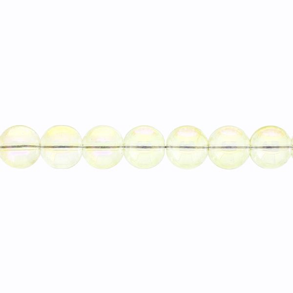 GLASS BEADS ON A STRING UV - BALL - TRANSPARENT - 10mm - YELLOW (АВ) - STRING (80 pcs.) Hole-1.3mm