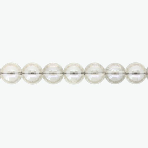 GLASS BEADS ON A STRING UV - BALL - TRANSPARENT - 10mm - GRAY (GLOSS) - STRING (80 pcs.) Hole-1.3mm