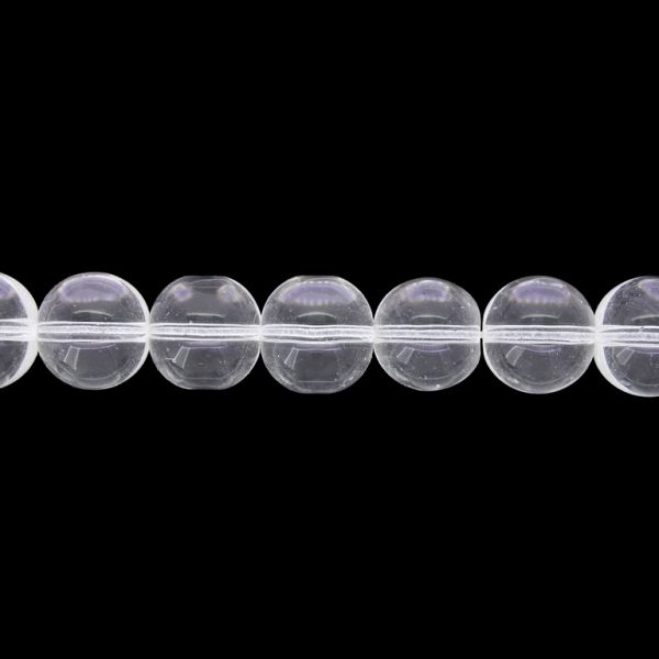 GLASS BEADS ON A STRING UV - BALL - TRANSPARENT - 12mm - TRANSPARENT - STRING (65 pcs.) Hole-1.3mm