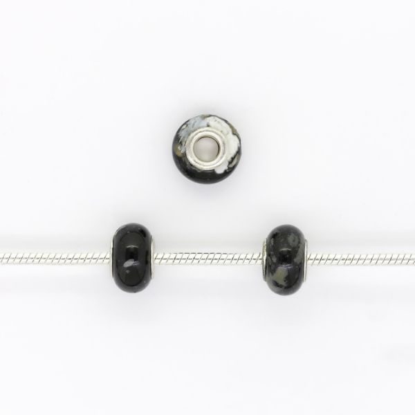 МЪНИСТА ТИП ПАНДОРА - КЕРАМИЧНИ - КРЪГ - 14х9мм ЧЕРНО-КАФЯВО-СИВО 16 - 5 бр. Отвор-5.0мм