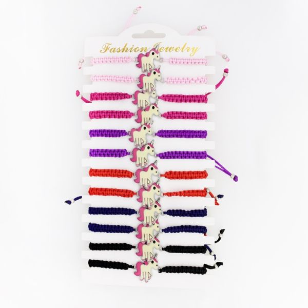 БИЖУТЕРИЯ - ГРИВНА МАКРАМЕ - ЕДНОРОГ G104 - МИКС ЦВЕТОВЕ - ПАКЕТ 12 бр.