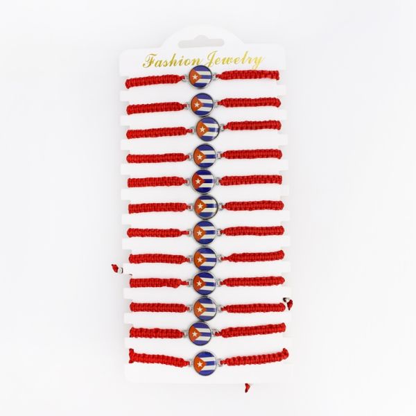 БИЖУТЕРИЯ - ГРИВНА МАКРАМЕ - ЗНАМЕ G110 - ЧЕРВЕНО - ПАКЕТ 12 бр.