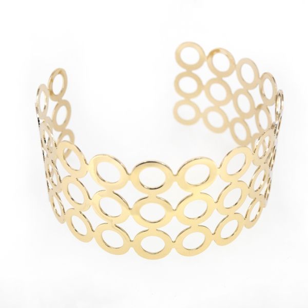 БИЖУТЕРИЯ - КОЛИЕ - ЧОКЪР - МЕТАЛ - МОДЕЛ К098 - 11х5.6см ЗЛАТИСТО - 1 бр.