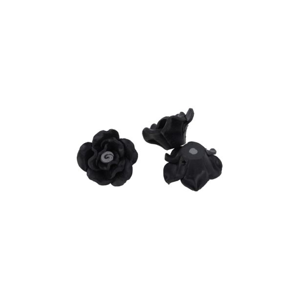 POLYMER CLAY FIMO BEADS - ROSE 01 TWO COLORED - 22x11mm BLACK-GRAY 61 - PACKAGE 100pcs. Hole-2.0mm