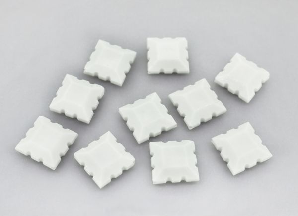 OPAQUE PLASTIC BEADS - FLAT RELIEF - 22x16x7mm WHITE С01 - PACKAGE 500g Hole-1.5mm (360pcs.)