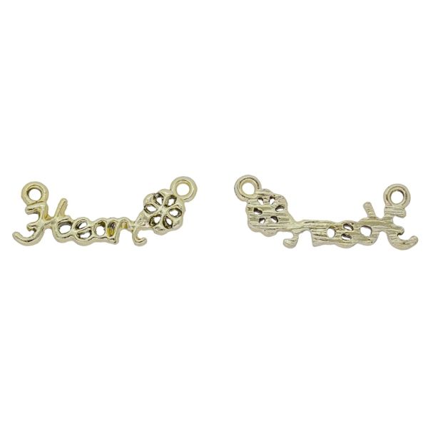 METAL BEADS - CONNECTING ELEMENT - 2 HOLES - HEART 01 - 9x25x2mm GOLD - PACKAGE 40pcs. Hole-1.5mm