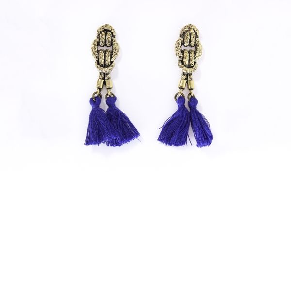 БИЖУТЕРИЯ - ОБЕЦИ - ВИНТ - ПИСКЮЛИ - Е348 - ЗЛАТИСТО-СИНЬО Т. - 1 чифт