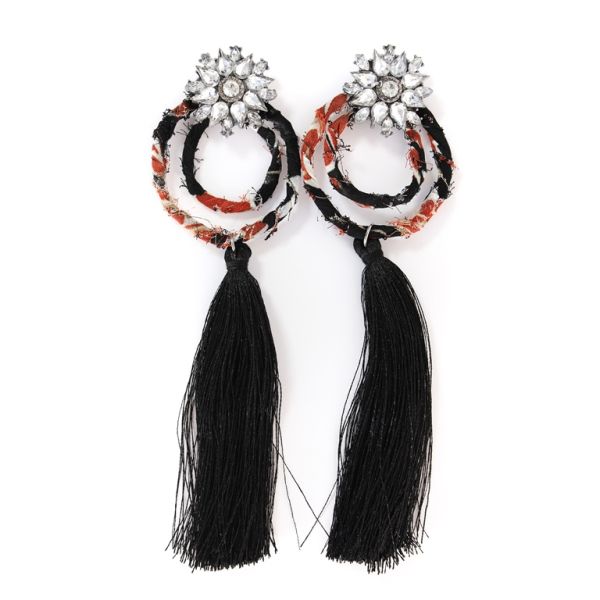 БИЖУТЕРИЯ - ОБЕЦИ - ВИНТ - ПИСКЮЛИ - Е361 - СРЕБРИСТО-ЧЕРНО - ПАКЕТ 6 бр.