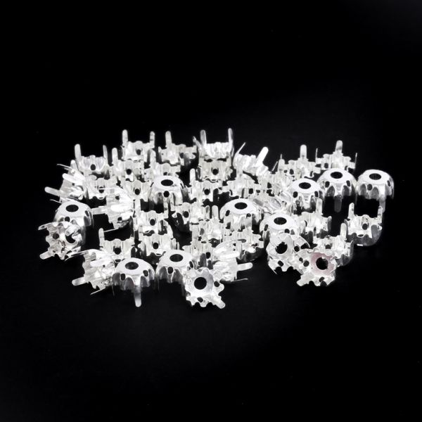 BEADS FOR SEWING - METAL BASE- FOR CIRCLE 8mm - SILVER - PACKAGE 100g (600pcs.)