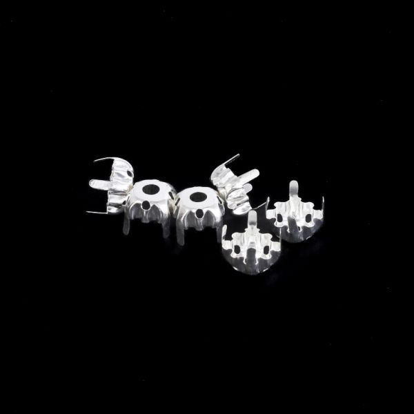 BEADS FOR SEWING - METAL BASE- FOR CIRCLE 8mm - SILVER - PACKAGE 100g (600pcs.)